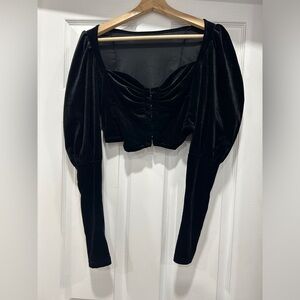 Black Velvet Crop Top